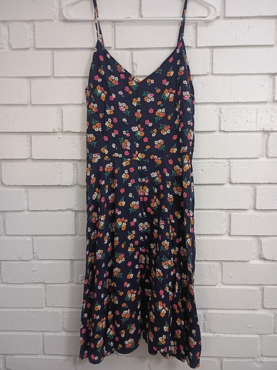GAP Dresses & Skirts - GAP Navy Floral Midi Dress Skirt with Pink & Orange Blooms Size S Tall